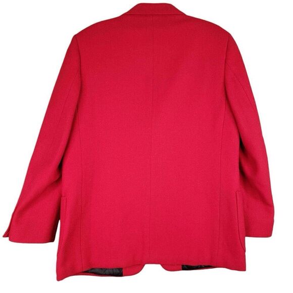 LL Bean Women's Wool Blend 3 Button Blazer Red Size 10 P Petite Holiday Jacket - Picture 3 of 11